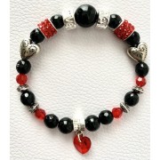 513 bracelet LOVE sur elastique onyx et swarovski